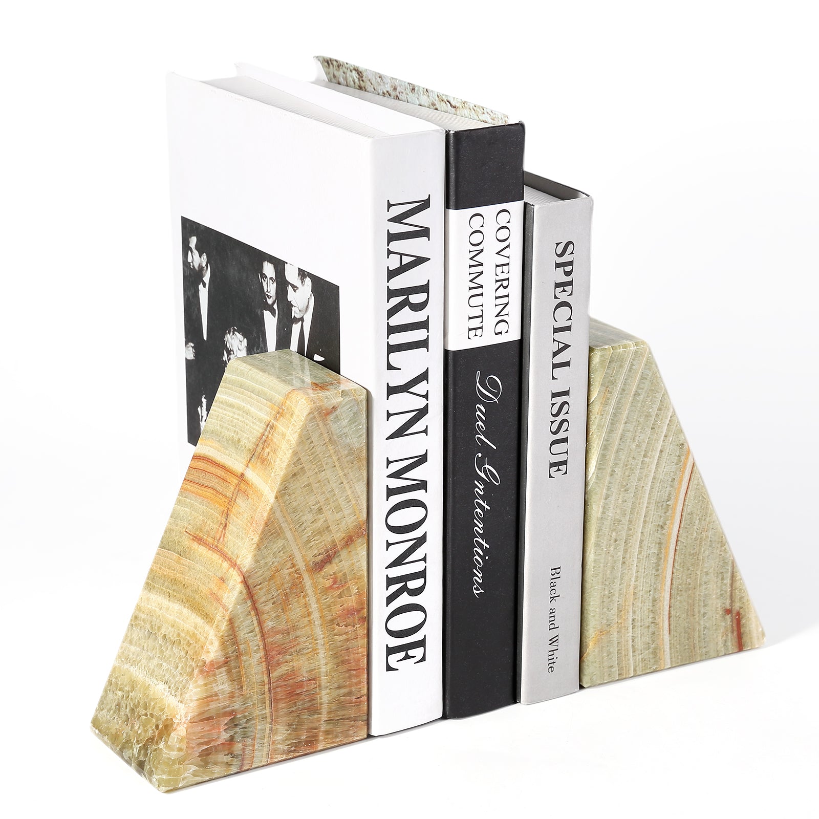 Koville Natural Stone Trapezoid Bookends in Five Sizes in natural stone, product view 124