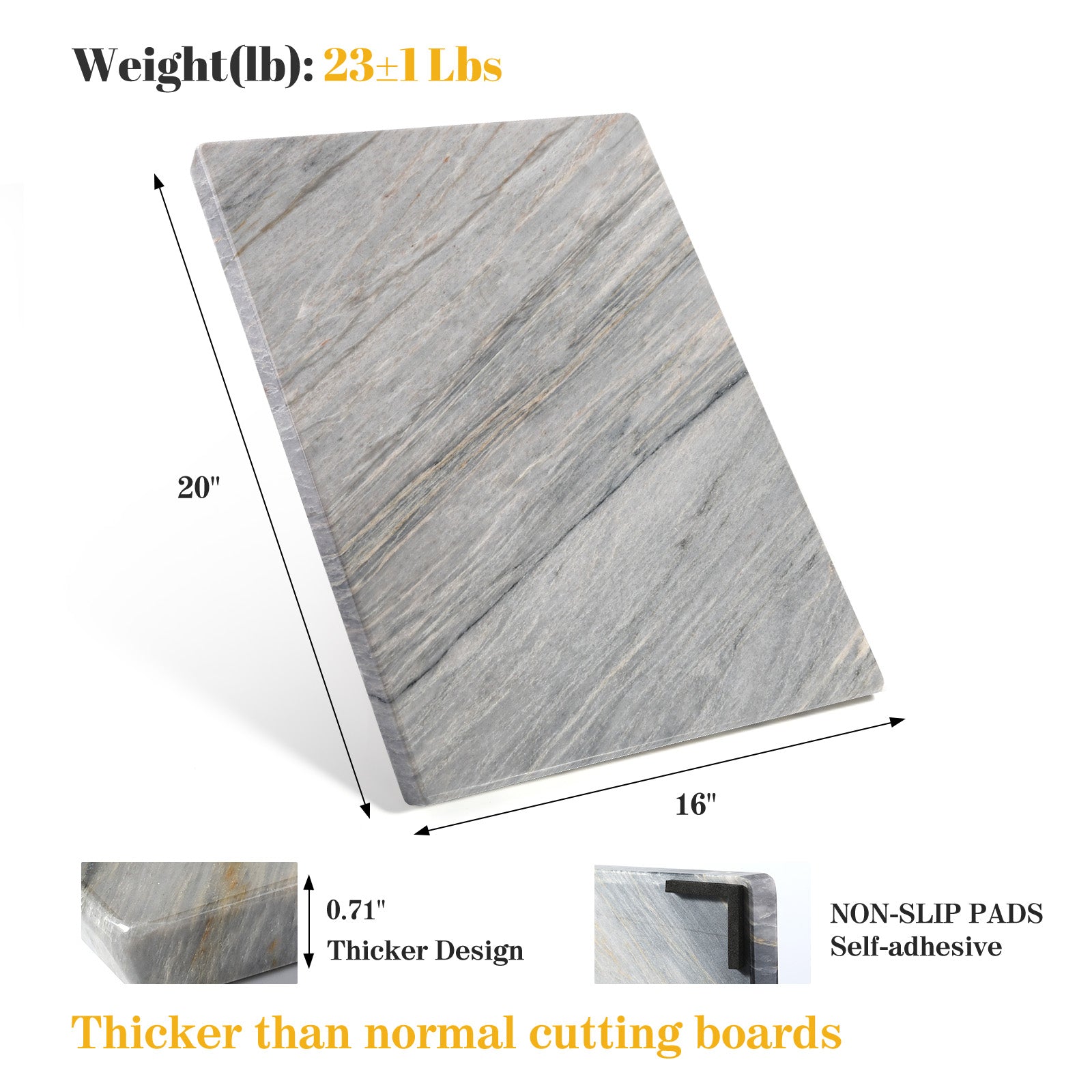 Koville natural stone pastry board in Aurora Blue