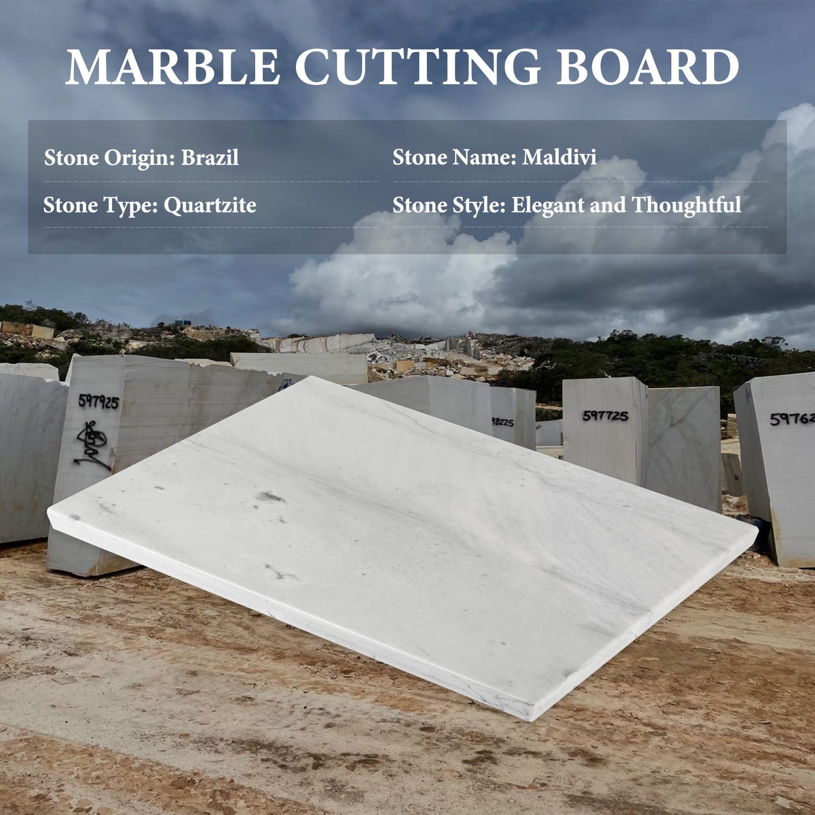 Koville natural stone pastry board in Maldivi