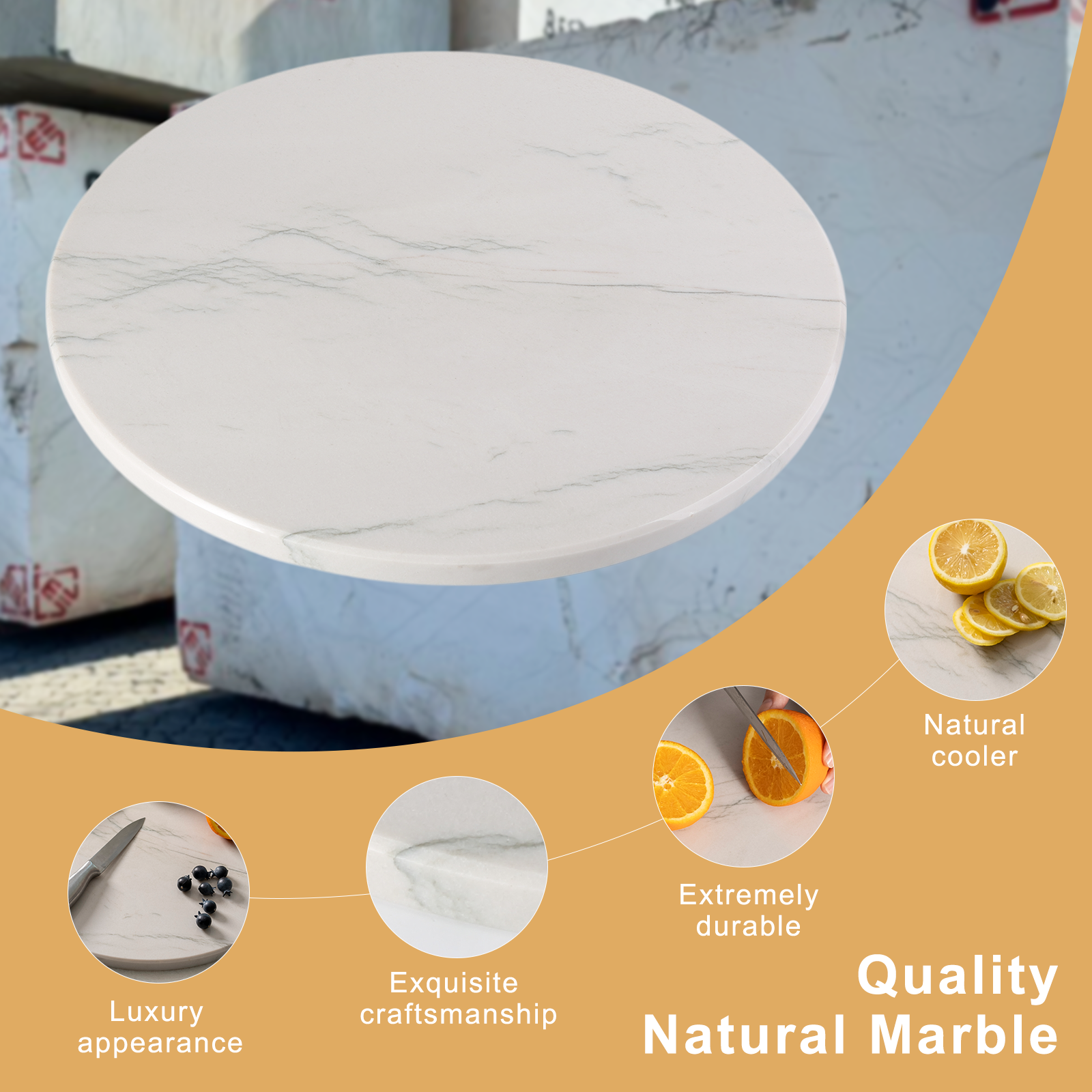 Koville round natural stone pastry board - Koville_Quartzite_Pastry_Board_-round_D_406_Callacatta_Brazil_7.png