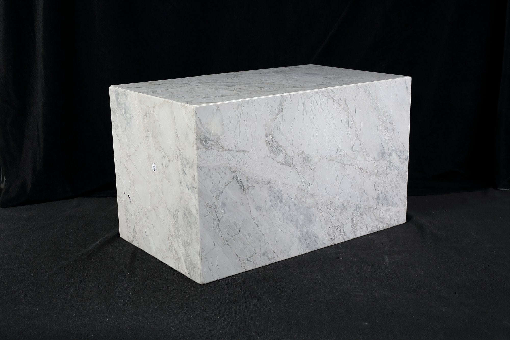 Koville Square Splicing Natural Stone Side Table in super white