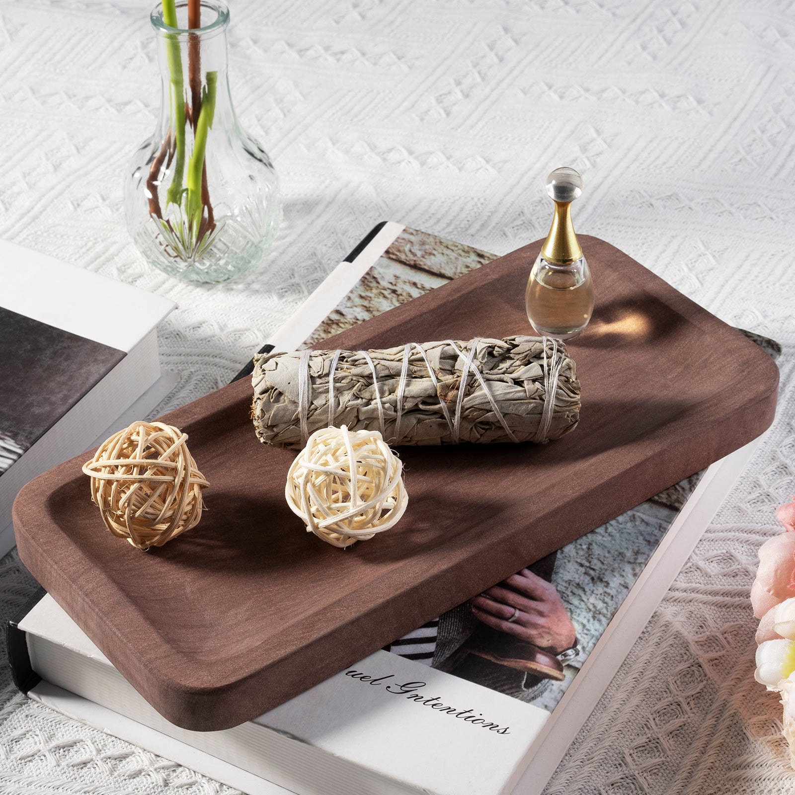 Koville Natural Stone One-Piece Square Trays in Hong Sha Yan, product view 179