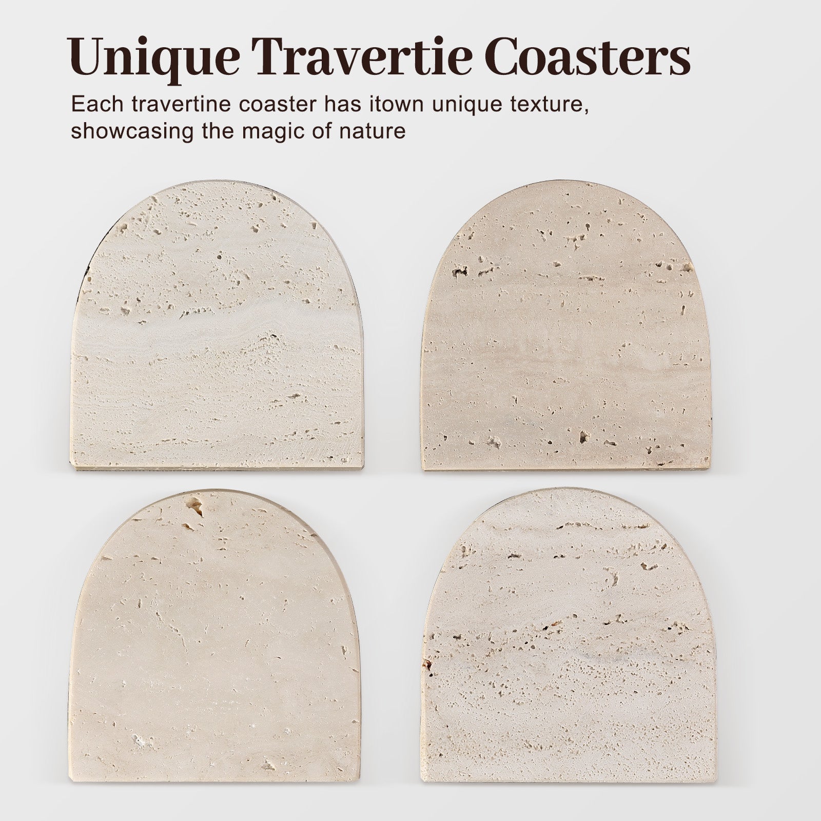 Koville Natural Stone Square Coaster Set for Table Protection in Natural Stone - crafted stone profile
