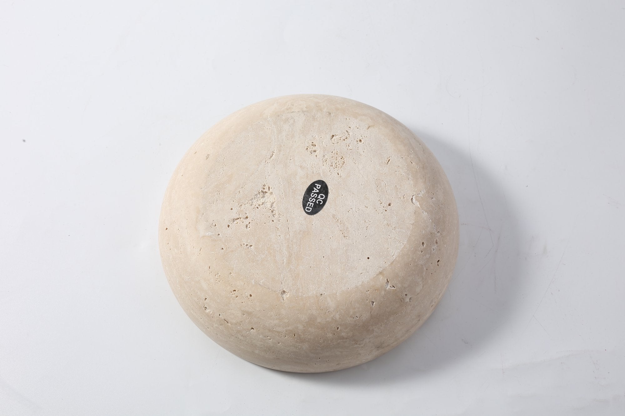 Koville square fruit plate for tabletop serving in Light BeigeTravertine natural stone