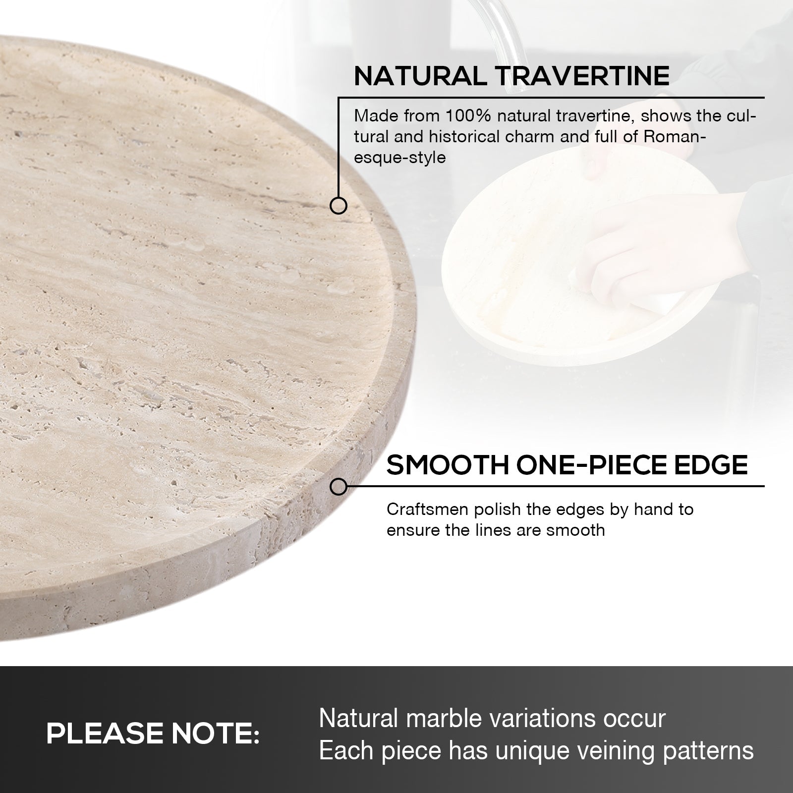 Koville round serving tray in multiple sizes for table styling