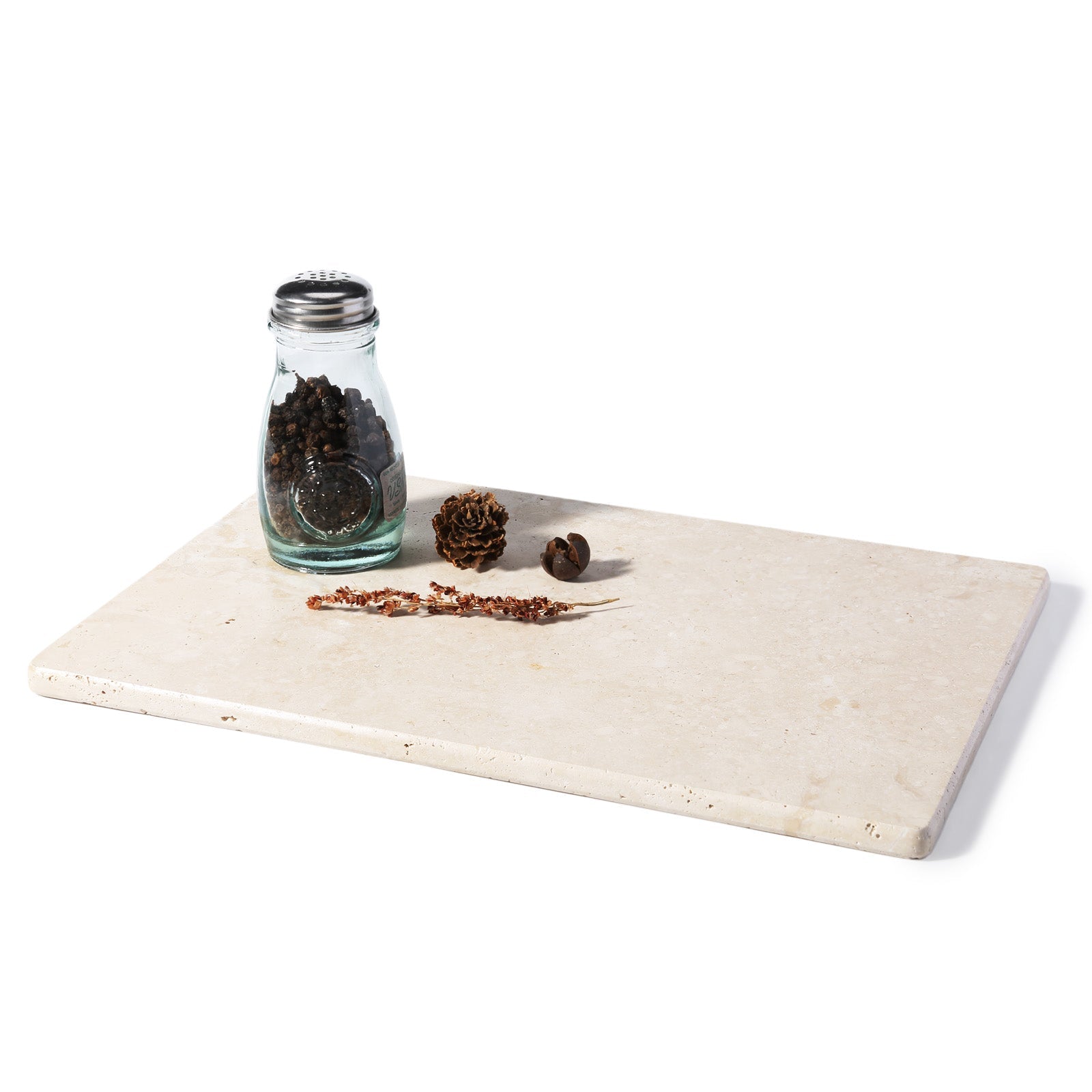 Koville Natural Stone Storage Tray in Travertine, 300 x 200 x 10 mm, product view