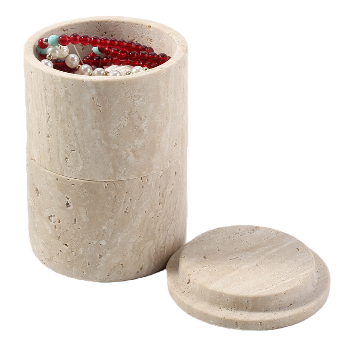 Koville Natural Stone Storage Jar for Small Essentials - 90 x 90 x 145 in natural stone, product view 1