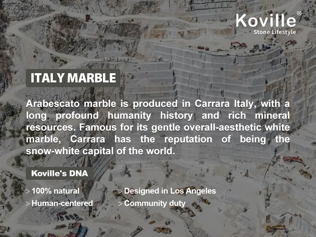 Round Serving Tray - Marble (Arabescato)