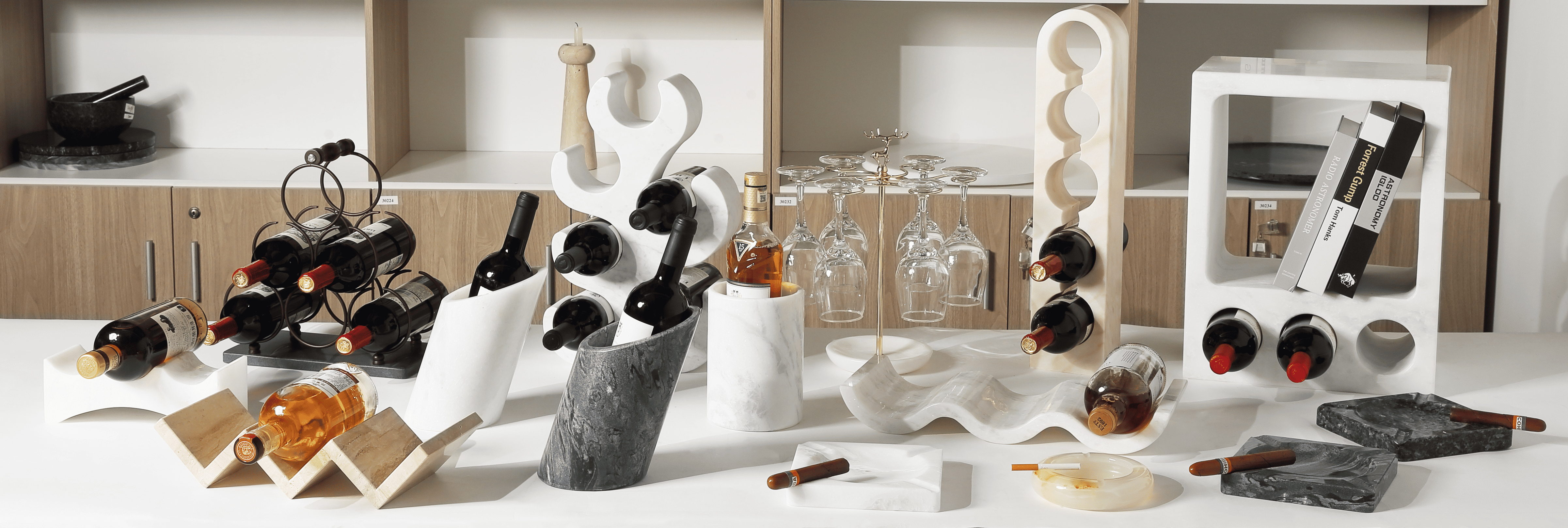Koville luxury marble barware and natural stone wine accessories
