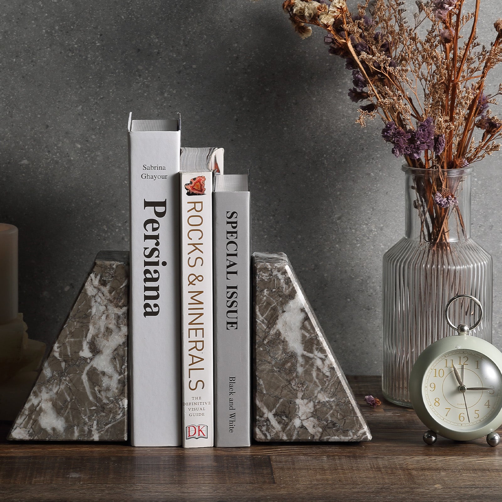 Trapezoid Bookend - Marble (Gris Lido)