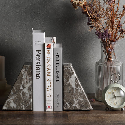 Trapezoid Bookend - Marble (Gris Lido)