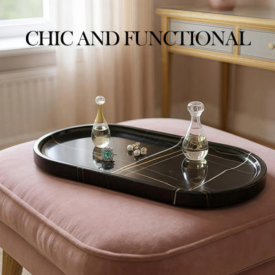 Race Track Tray - Black (Marble)