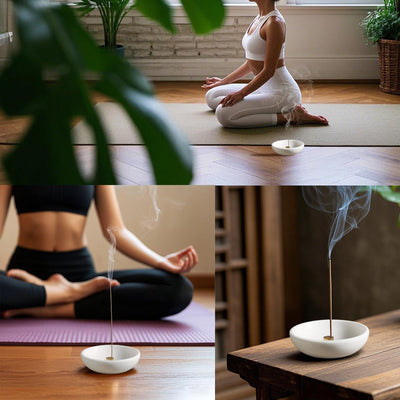 Koville White Incense Holder – Illuminating Elegant Spaces · Natural Pattern F