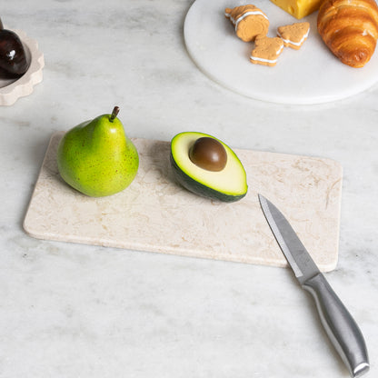 Rectangular Plate 2 Pcs - Marble (Crema Beige)