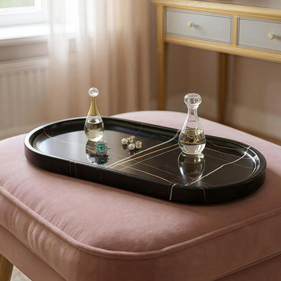 Race Track Tray - Black (Marble)