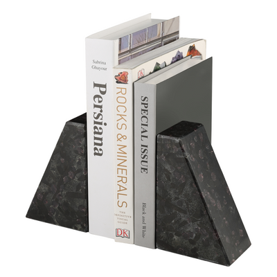 Koville Black Trapezoid Bookends – The Essence of Minimal Elegance