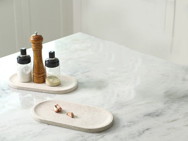 Race Track Tray - Moca Cream Media (Marble)