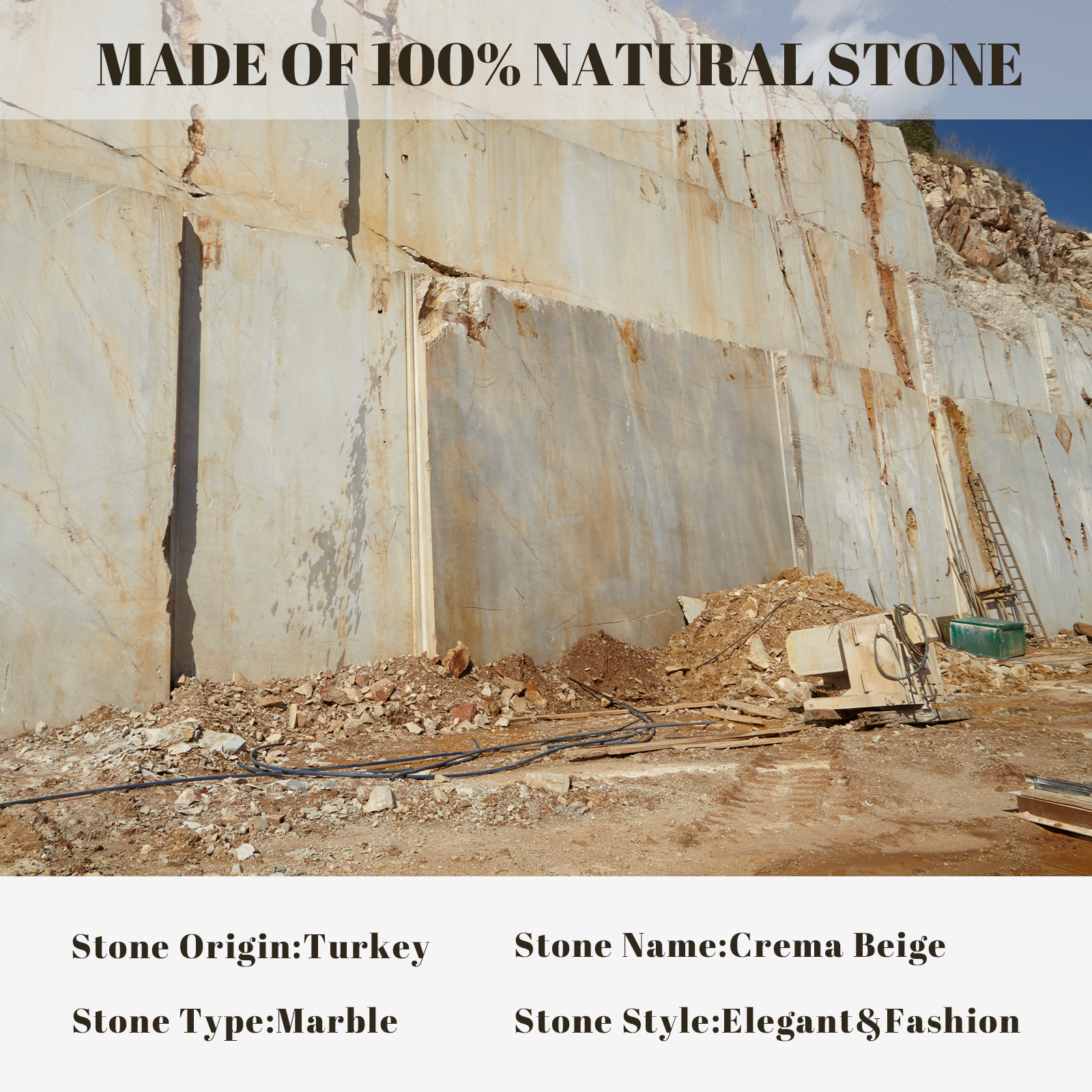 Rectangular Serving Tray - Marble (Crema Beige)