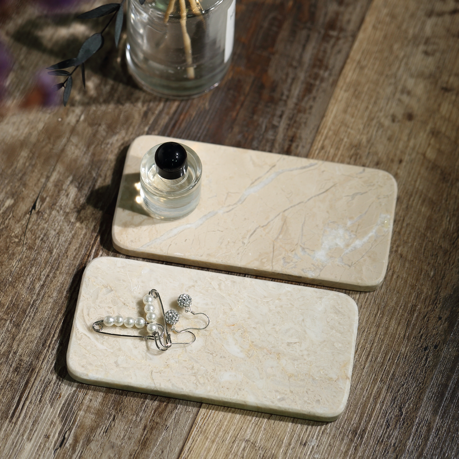 Rectangular Serving Tray - Marble (Crema Beige)