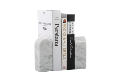 Koville White Triumphal Arch Bookends Medium – Illuminating Elegant Spaces · Natural Pattern C