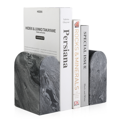 Koville Gray Triumphal Arch Bookends Large – The Balance of Stillness and Order · Natural Pattern B