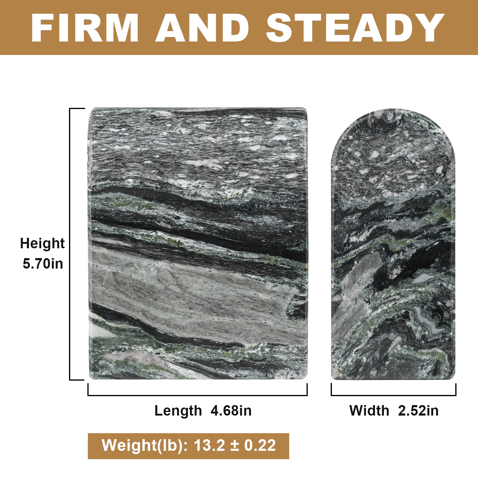 Triumphal Arch Bookends Large - Granite (Olive Green)