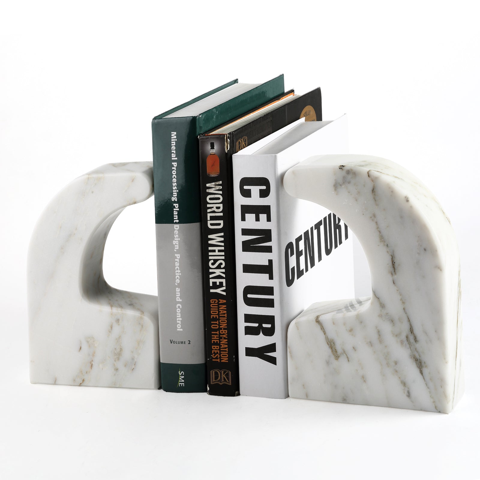 Swan Shaped Bookends - Marble (Oriental Calacatta)
