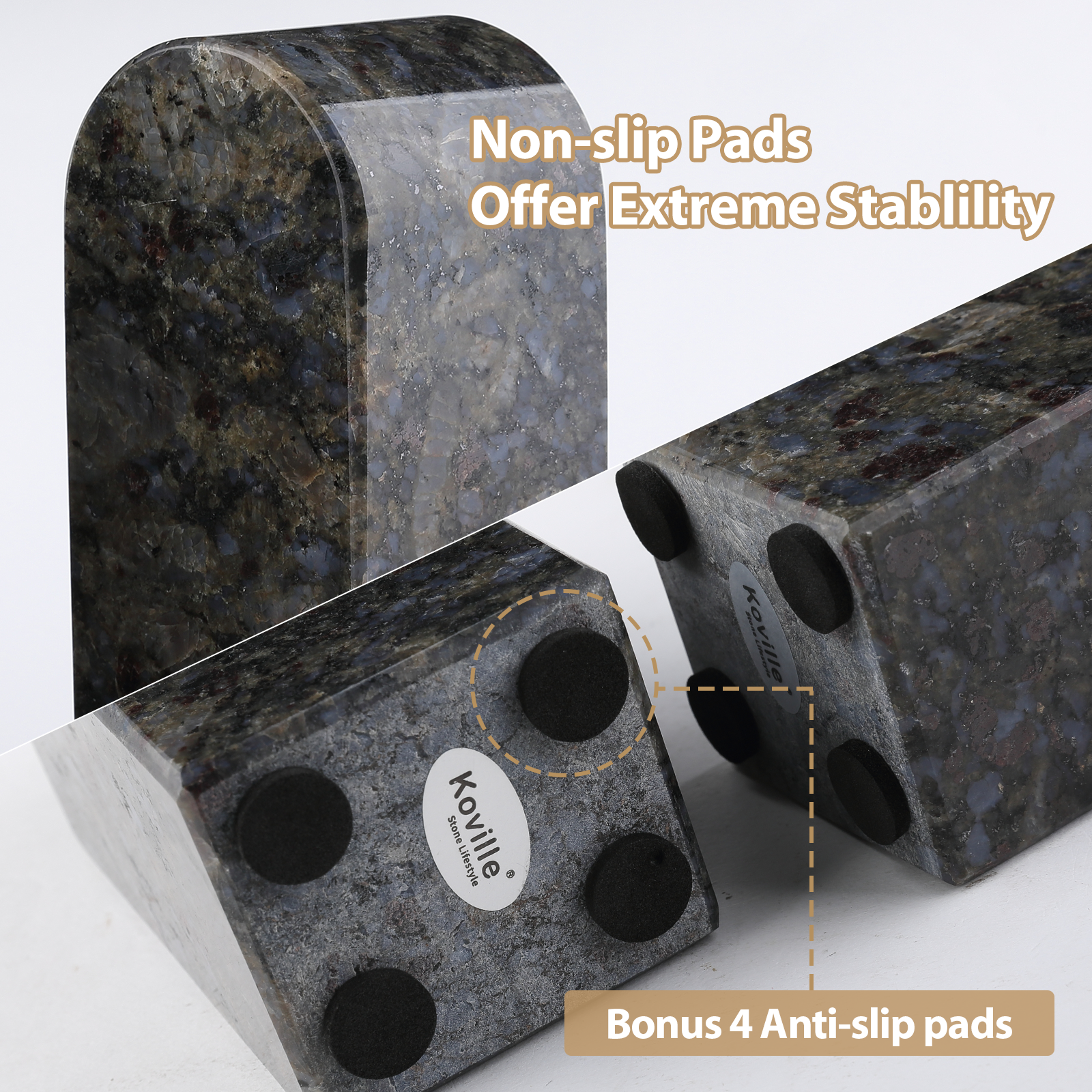 Triumphal Arch Bookends Medium - Granite (Butterfly Blue)