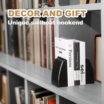 Koville Black Sailboat Bookends – The Essence of Minimal Elegance
