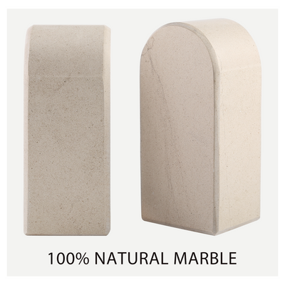 Koville Beige Triumphal Arch Bookends Medium – Natural Warmth and Timeless Calm