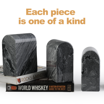 Koville Gray Triumphal Arch Bookends Large – The Balance of Stillness and Order · Natural Pattern B