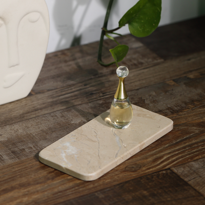 Koville Beige Rectangular Serving Tray – Natural Warmth and Timeless Calm · Natural Pattern A
