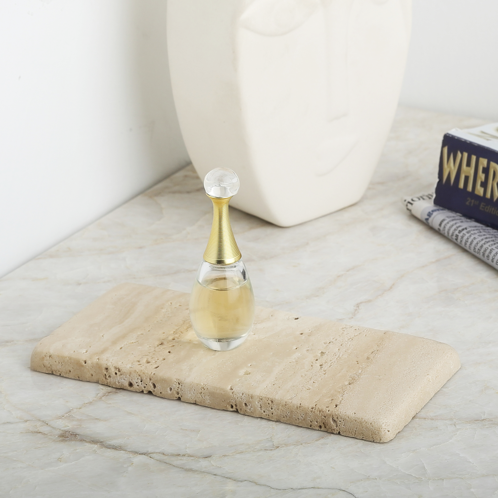 Rectangular Serving Tray - Travertine (Romano)
