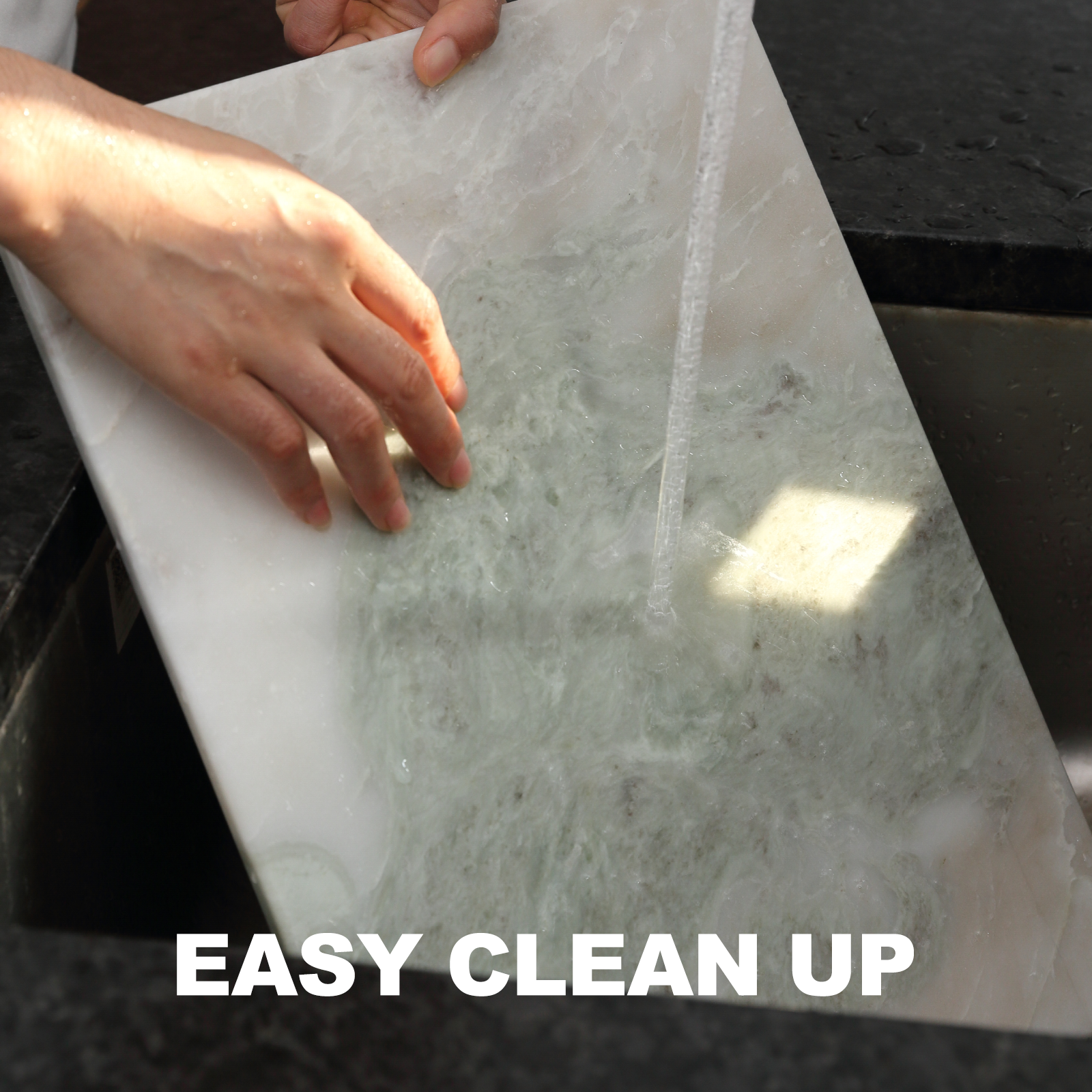 Koville Natural Marble 12" Rectangle Pastry Board-Bianco Palomino