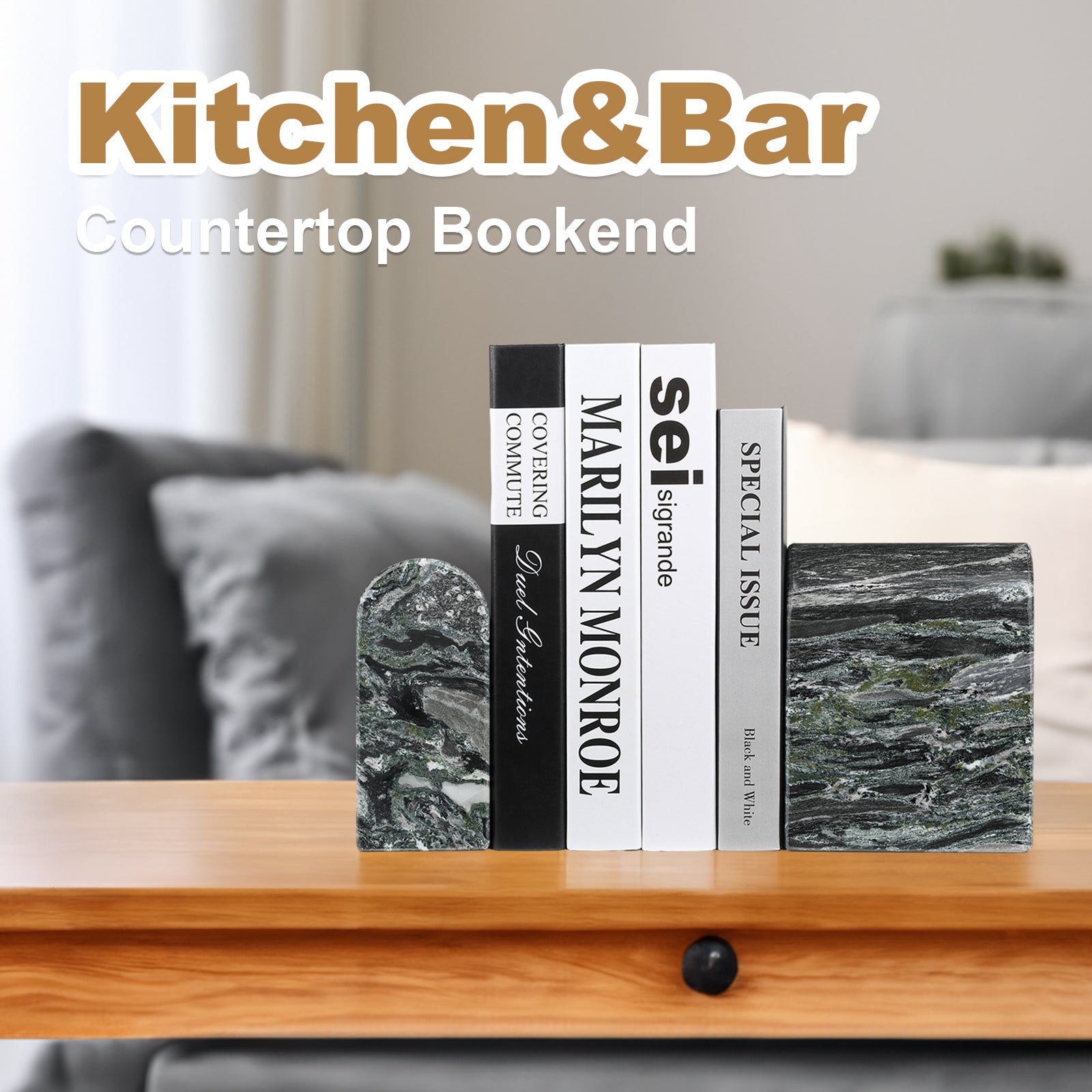 Triumphal Arch Bookends Large - Granite (Olive Green)