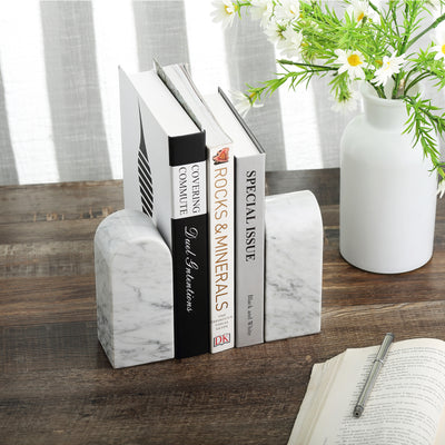 Koville White Triumphal Arch Bookends Medium – Illuminating Elegant Spaces · Natural Pattern C