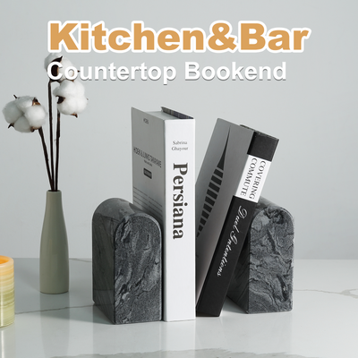 Koville Gray Triumphal Arch Bookends Large – The Balance of Stillness and Order · Natural Pattern B