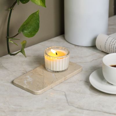 Koville Beige Rectangular Serving Tray – Natural Warmth and Timeless Calm · Natural Pattern A