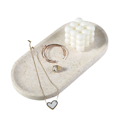Race Track Tray - Moca Cream Media (Marble)