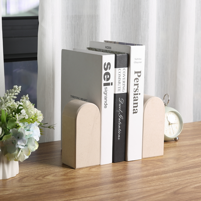 Koville Beige Triumphal Arch Bookends Medium – Natural Warmth and Timeless Calm