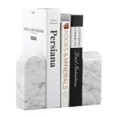 Koville White Triumphal Arch Bookends Medium – Illuminating Elegant Spaces · Natural Pattern C