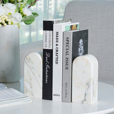 Koville White Triumphal Arch Bookends Medium – Illuminating Elegant Spaces · Natural Pattern D