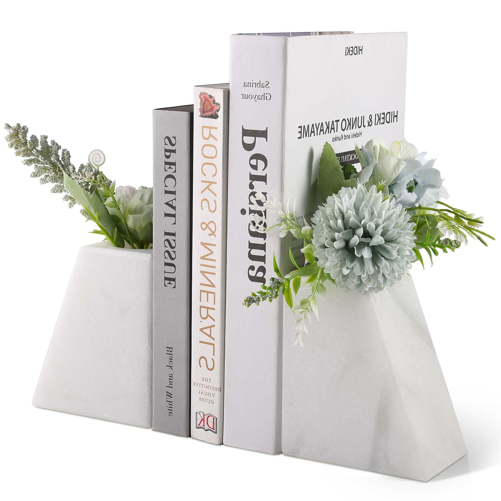 Trapezoid Vase Bookends - Marble (Namib Fantasy)