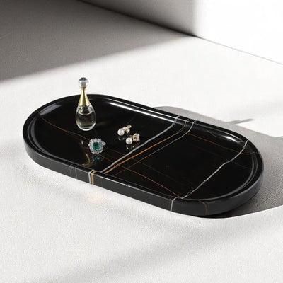Race Track Tray - Black (Marble)