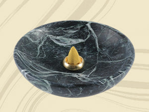 Koville Green Incense Holder (5.8 × 5.8 × 1.4 in) – A Natural Sense of Calm