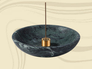 Koville Green Incense Holder (5.8 × 5.8 × 1.4 in) – A Natural Sense of Calm