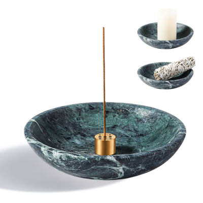 Koville Green Incense Holder (5.8 × 5.8 × 1.4 in) – A Natural Sense of Calm