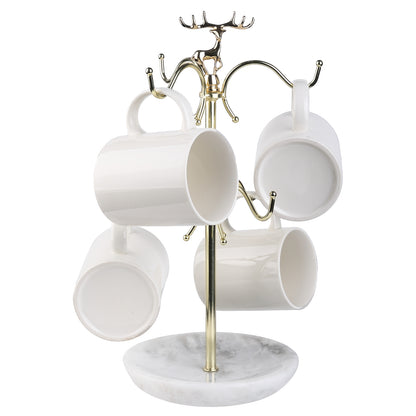 Koville Natural White Marble Base Mug Holder-Namib Fantasy
