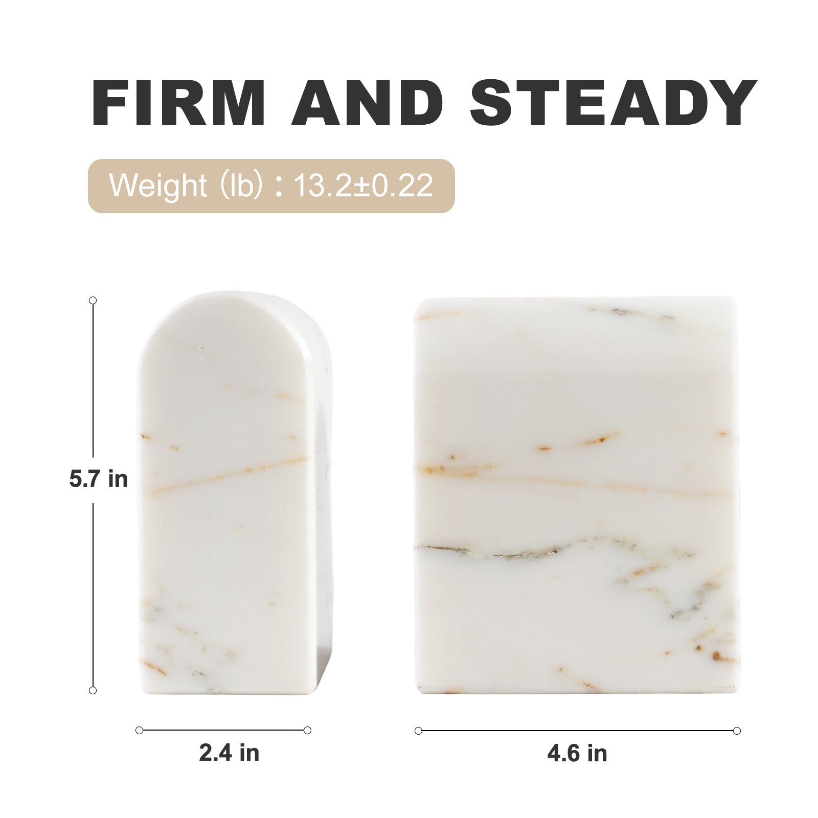 Triumphal Arch Bookends Large - Marble (Golden Calacatta)