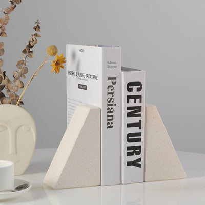 Koville Beige Trapezoid Bookends – Natural Warmth and Timeless Calm · Natural Pattern C